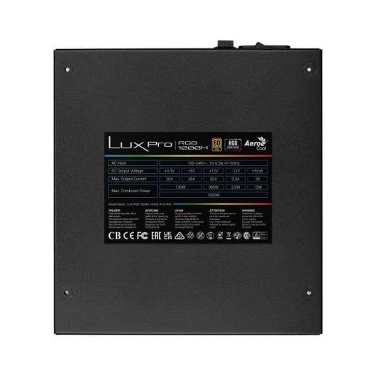 Aerocool LUX PRO RGB Bloc d'Alimentation Semi Modulaire ARGB 80Plus Gold Condensateurs Japonais ATX 3.0 et PCIe 5.0 - vue 3