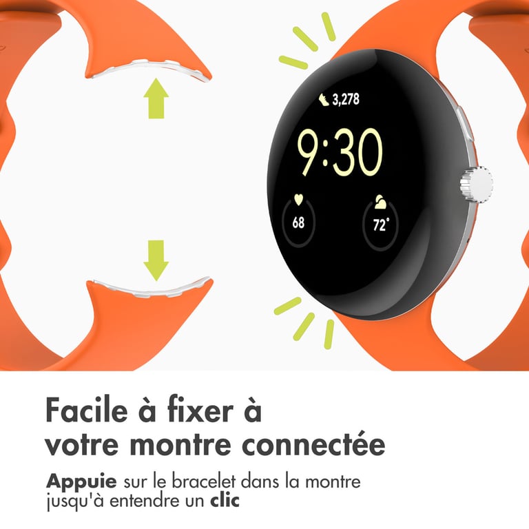 imoshion Bracelet en silicone? pour Google Pixel Watch 3 / 4 (45 mm) - Taille L - Orange - Neuf