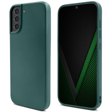 Moozy Lifestyle. Conçue pour Samsung S21 5G, Samsung S21, vert foncé – Coque en silicone liquide avec finition mate et doublure en microfibre douce.