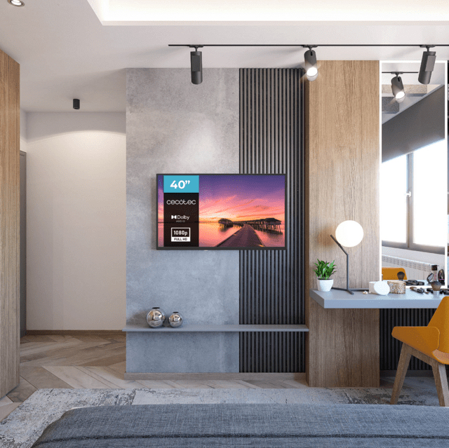 Cecotec Smart TV LED 40 Pouces avec résolution Full HD Television 0 série 0040. Système Dolby Tuner DVB TT2C/ /S2 Haut parleurs Connexions HDMI x 3 et USB x 2 Mémoire Flash - vue 3