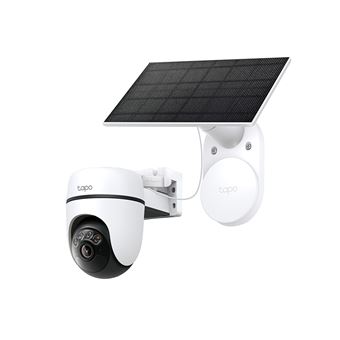 Cámara de vigilancia exterior TP-Link Tapo TC90 Kit solar Wi-Fi 2K 3MP visión color 10 m audio 2 vías PTZ 360° Color único