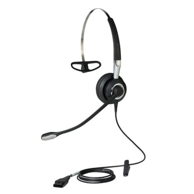 Jabra Biz 2400 II QD Mono UNC Auricular 3 en 1 con cable Minerve, ganchos para la oreja, diadema para oficina/centro de llamadas Negro, Plata