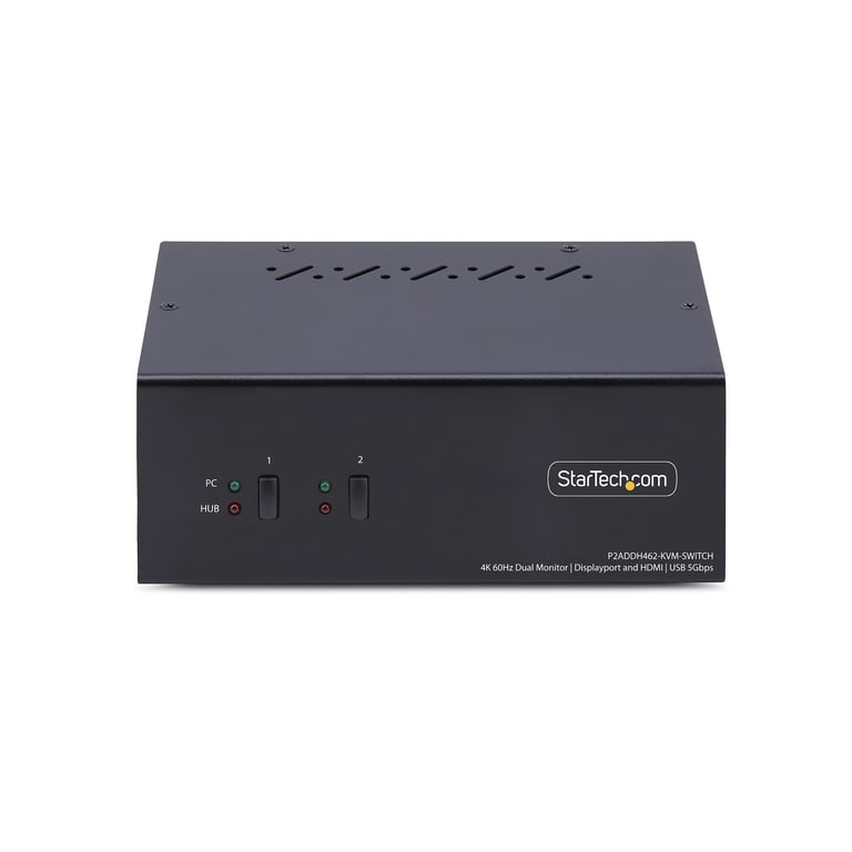 StarTech.com 2 Port Dual Monitor DisplayPort en HDMI KVM Switch 4K 60Hz Commutateur écran clavier audioUSB 2 x KVM / audio / USB 1 utilisateur local de bureau Conformité TAA - vue 4