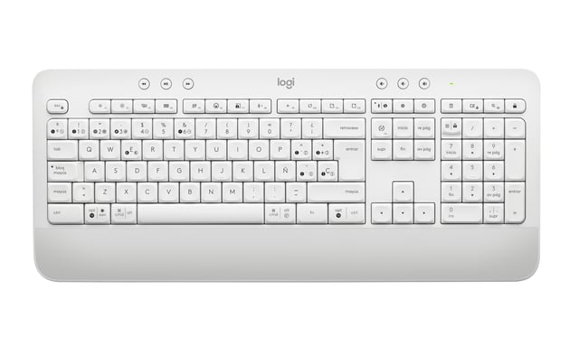 Logitech 920-010971 clavier Bureau Bluetooth QWERTY Espagnole Blanc