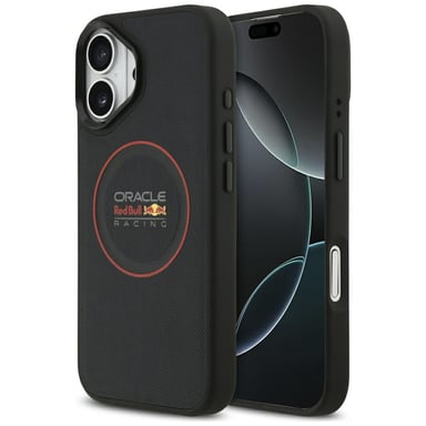 Cover Red Bull « Meshed Red Ring & Metal Buttons » MagSafe per iPhone 17, blu navy