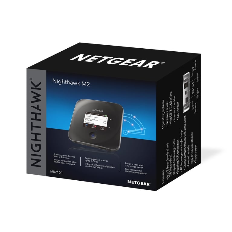 NETGEAR Nighthawk M2 Mobile Router Point d'accès mobile 4G LTE Advanced 1 Gbits/ 1GbE Wi Fi 5 - vue 2