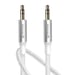 Swissten Cable auxiliar Jack 3.5 mm a Jack 3.5 mm Nylon 1.5m Blanco Blanco
