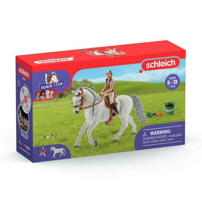 Figurine Cavalière sur jument lipizzan Cavalier et Jument Réalistes avec Seau et Selle Schleich 41433 Horse club - vue 3