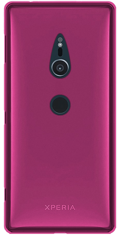 Coque silicone unie compatible Givré Rose Sony Xperia XZ2