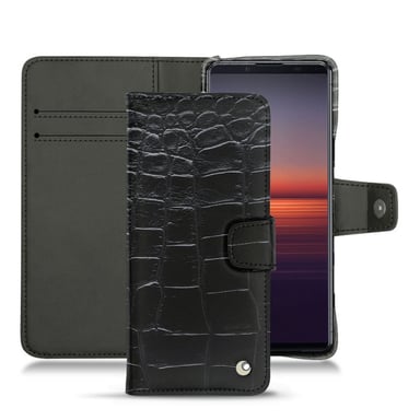 Housse cuir Sony Xperia 5 II - Rabat portefeuille - Noir - Cuirs spéciaux