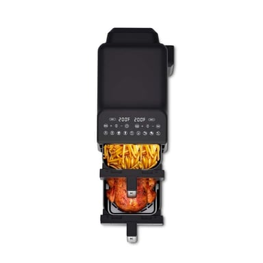 Kitchencook - Double Friteuse à Air Verticale 11l - 7 Programmes - Minuterie Numérique - Thermostat Réglable - 2400w
