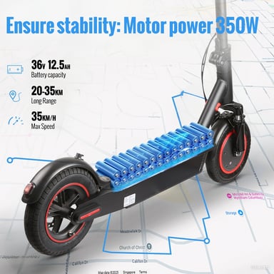 Monopattino elettrico SUNNIGOO N7 Max con batteria da 36 V e 12,5 Ah, pneumatici da 10 pollici