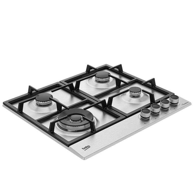 Plaque De Cuisson Gaz BEKO HIAW64226SXE – 4 Brûleurs, Inox, PractiClean - vue 3
