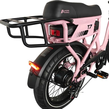 Vélo électrique de ville AVDL T7 avec porte-bagages arrière, batterie 48 V 18 Ah, transmission Shimano 7 vitesses