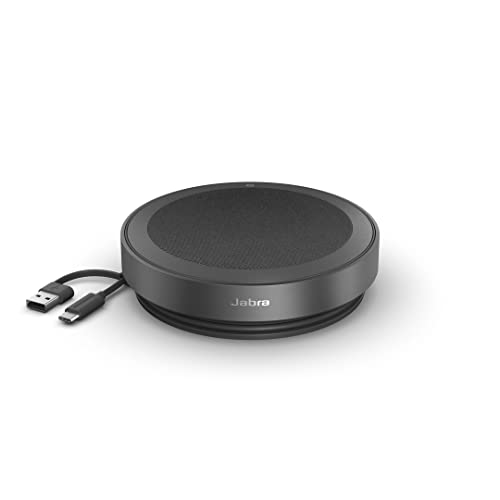 Jabra Speak2 75 Enceinte Bluetooth USB-A, 4 micros antibruit et Haut-Parleur 65 mm Pleine Gamme - Certifié MS Teams, Fonctionne avec d?Autres Plates-Formes - Gris foncé - Neuf