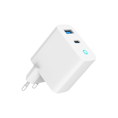 Caricabatterie da rete Gembird - 1x USB-C + 1x USB-A 30W (bianco)