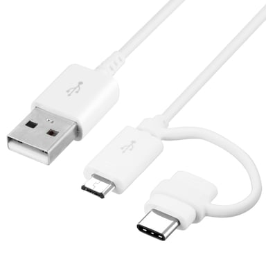 Cable 2 en 1 USB-C y Micro-USB 1M EP-DG930DWE Samsung Blanco