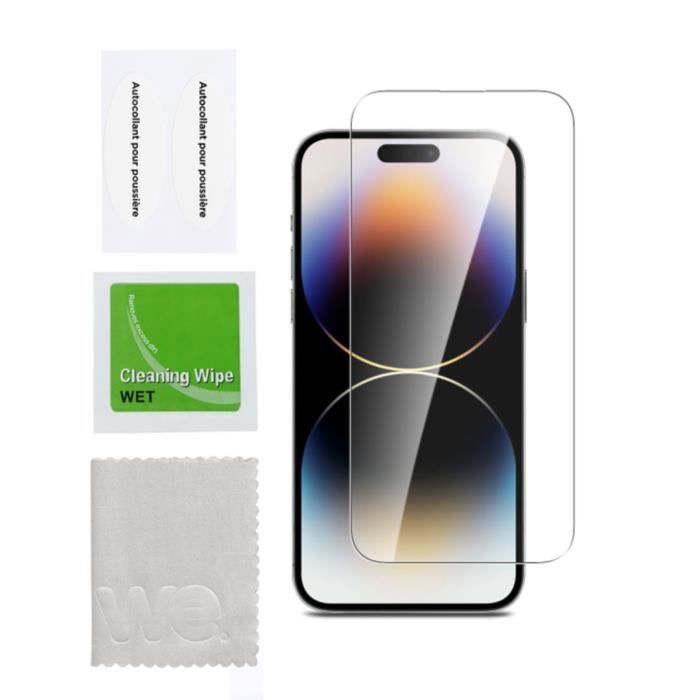 WE Verre trempé APPLE IPHONE 15 PRO: Protection écran anti rayures anti bulles d'air ultra résistant dureté 9H Glass