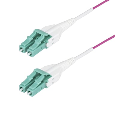 StarTech.com Cable de Fibra Óptica Multimodo OM4 LC a LC UPC de 3m - 50/125µm - 40G/100G - Violeta Érica - LOMMF/VCSE - Cable Uniboot de Fibra - Clasificación Riser OFNR