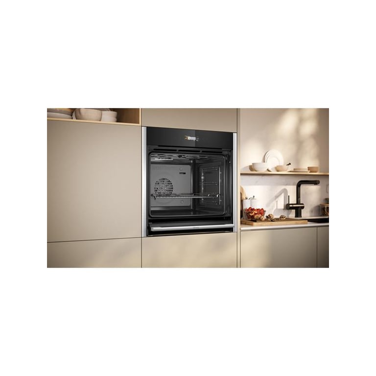 Four encastrable NEFF N70 B54CR31N0 Slide&Hide 71L Écran TFT 3,7'' Noir inox - Neuf