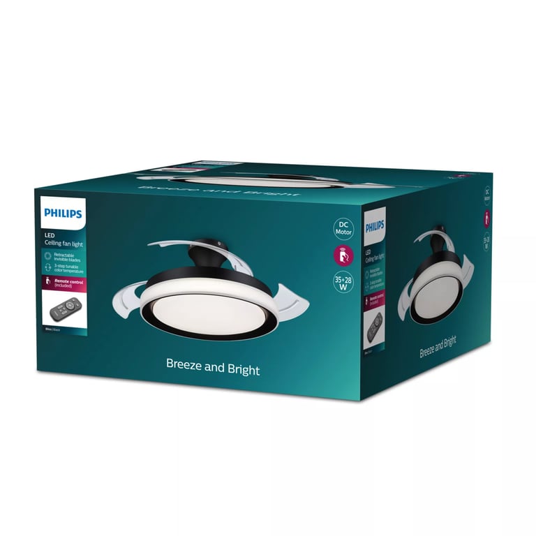 Ventilateur De Plafond Philips – LED Incluse, Télécommande, Moteur Silencieux - vue 10