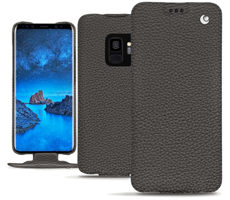 Housse cuir Samsung Galaxy S9 - Rabat verticalGris