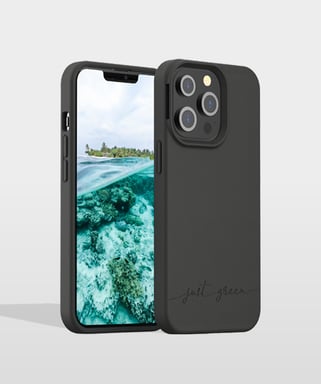 Funda biodegradable negra para iPhone 13 Pro Just Green