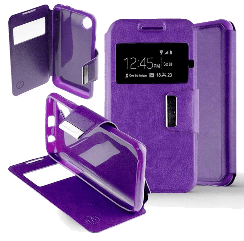 Etui Folio compatible Violet Wiko Sunset 2