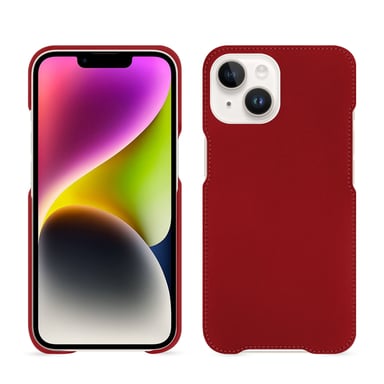 Coque cuir Apple iPhone 15 Plus -  - Rouge - Cuir lisse