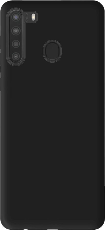 Coque silicone unie compatible Mat Noir Samsung Galaxy A21