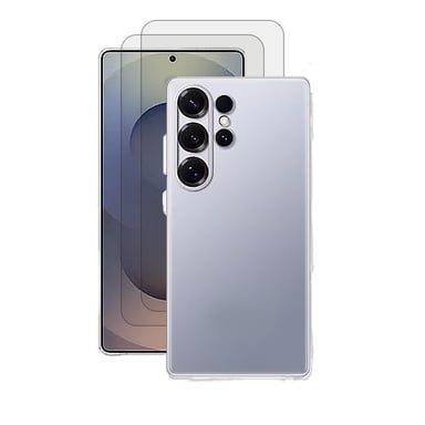 EVETANE Samsung Galaxy S25 Ultra Antiurto Angoli rinforzati in Silicone + 2 Pannelli di Vetro Temperato Protezione Schermo