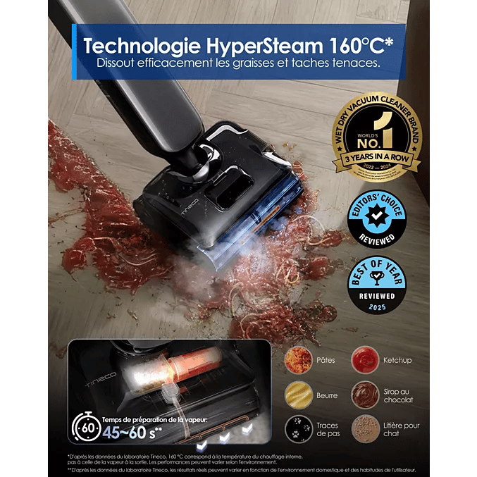 Aspirateur Traîneau Tineco Floor One S9 Artist Steam Pro – Autonomie 90 min, 22 kPa - vue 4