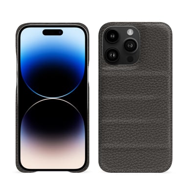 Coque matelassée Apple iPhone 15 Pro Max -  - Gris - Cuir grainé