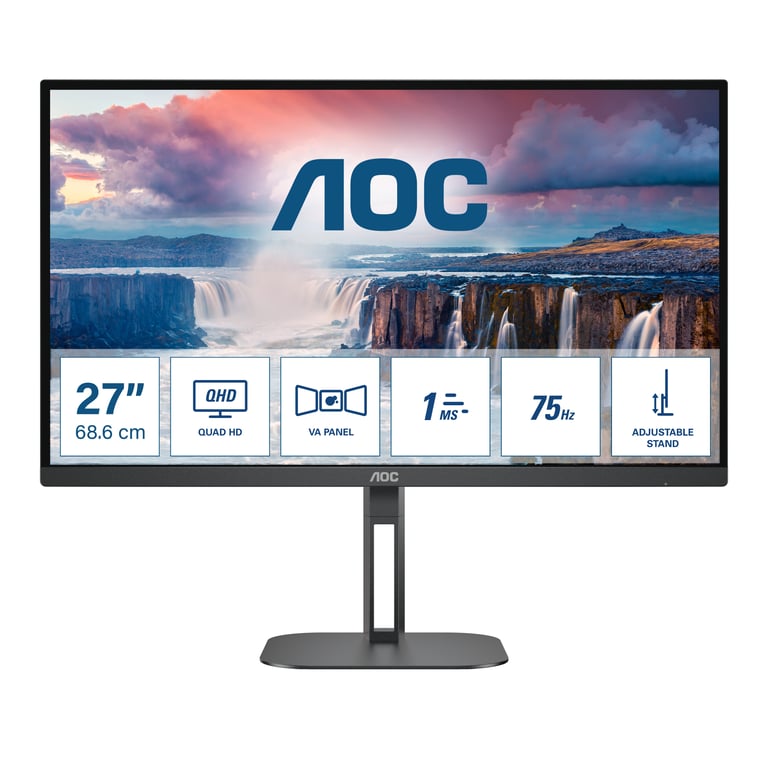 AOC V5 Q27V5CWBK écran plat de PC 68 6 cm 27 2560 x 1440 pixels Quad HD LED Neuf