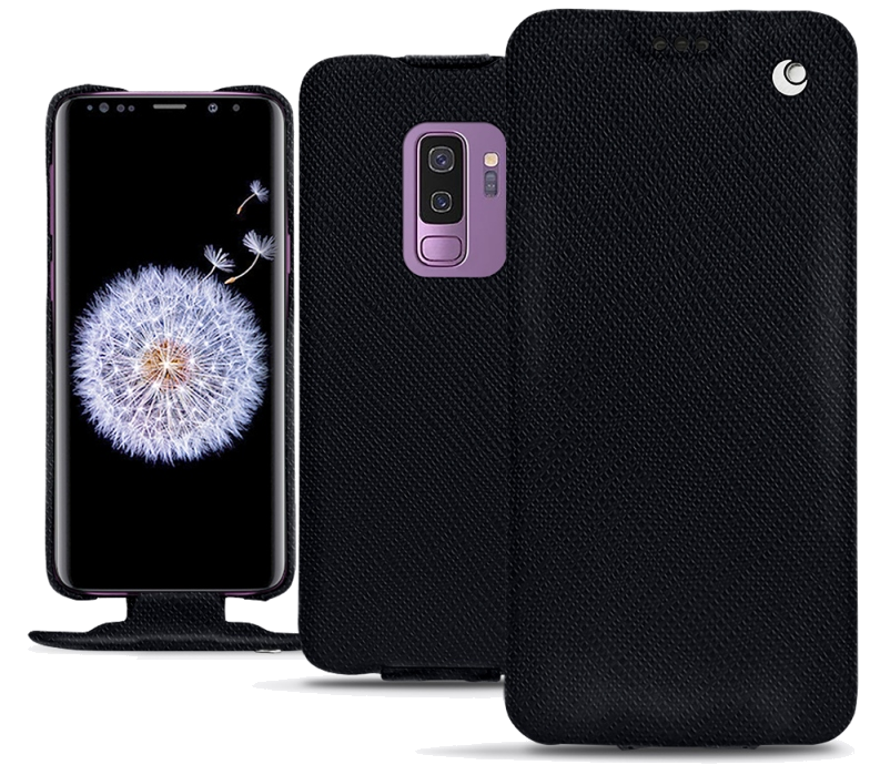 Housse cuir Samsung Galaxy S9+ - Rabat verticalNoir