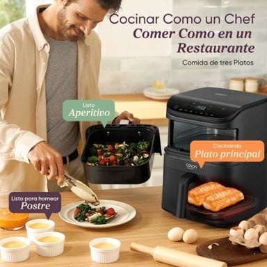 Cosori Turbo Tower Double 10,8 L Autonome 2630 W Friteuse d'air chaud Noir