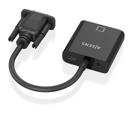 AISENS A115-0873 câble vidéo et adaptateur 0,2 m HDMI + 3.5mm + Micro-USB Type-B VGA (D-Sub) Noir