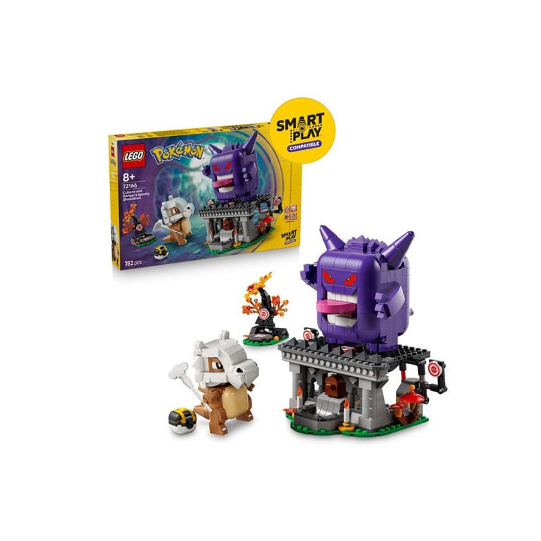 LEGO Pokémon 72166 Set de construction compatible SMART Play™ Ectoplasma et Osselait Effrayant Affrontement Dès - vue 1