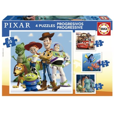 4 puzzles evolutivos de Disney Pixar para niños