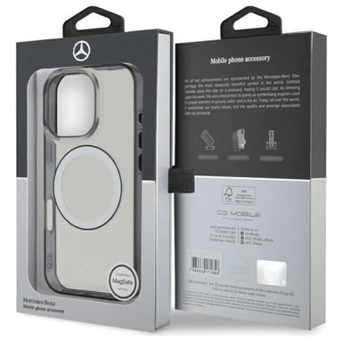 Étui Mercedes pour iPhone 16 Pro  Max 6.9'' transparent étui rigide Printed logo MagSafe