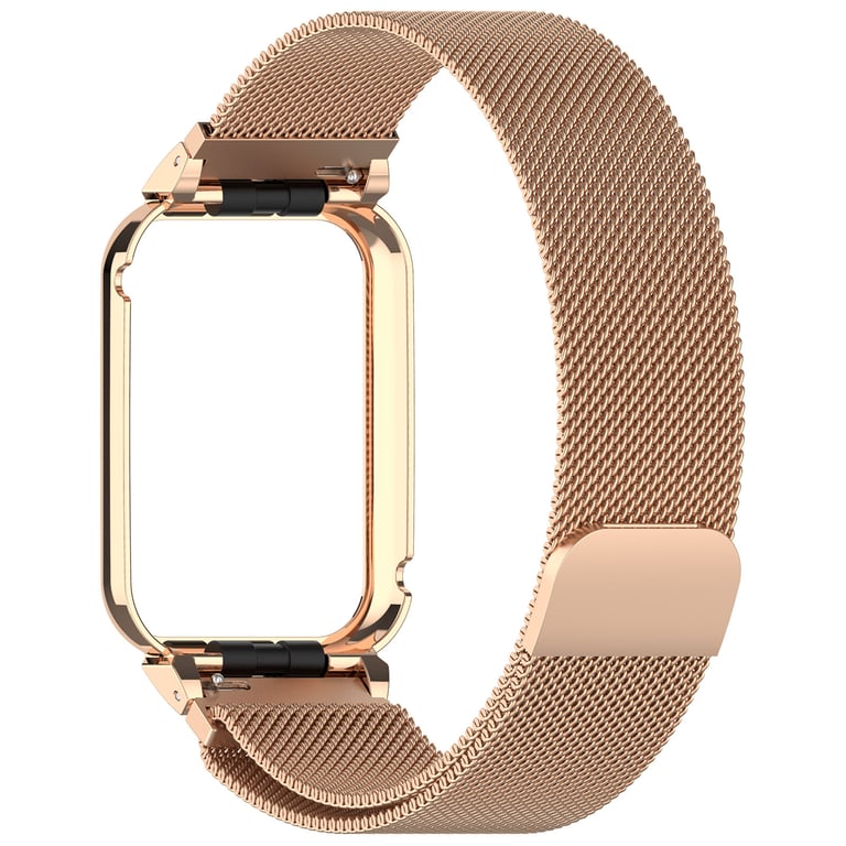 Cadre en métal pour Xiaomi Band 9 Pro avec bracelet milanais Or Neuf