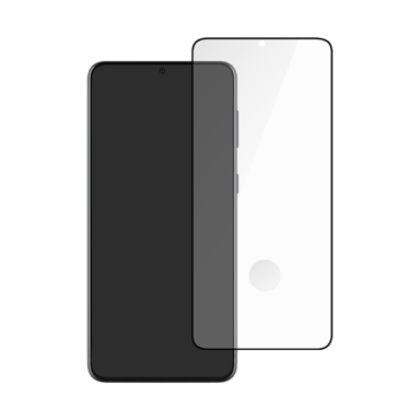 (O) Protector de pantalla de cristal templado de borde a borde para Samsung Galaxy S21 5G, Negro