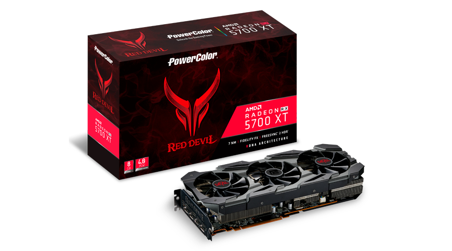POWERCOLOR  Red Devil AXRX 5700 XT 8GBD6-3DHE/OC AMD Radeon RX 5700 XT 8 Go GDDR6 - Neuf