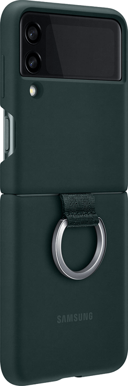 Coque Samsung G Z Flip 3 Silicone avec anneau Verte Samsung
