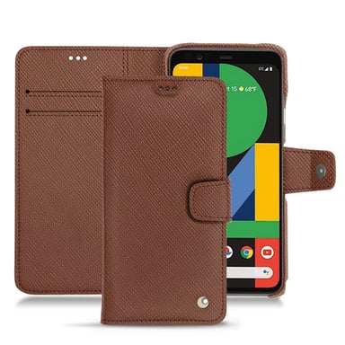 Housse cuir Google Pixel 4 XL -  - Marron - Cuir saffiano