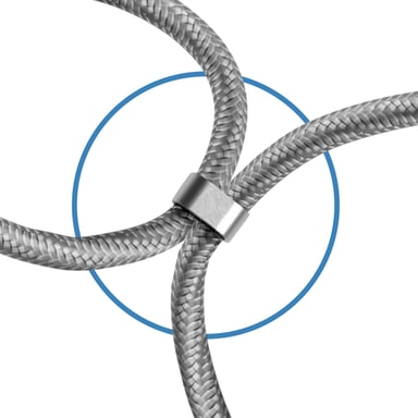 Akashi Collar 3 en 1 Cable USB-C 100W y Lightning Plateado