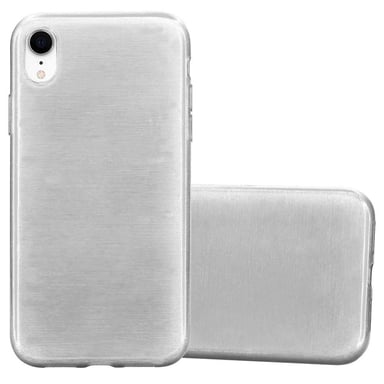 Coque pour Apple iPhone XR en ARGENT Housse de protection Étui en silicone TPU flexible au design brossé