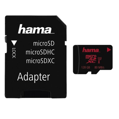 microSDXC 128GB UHS Speed Class 3UHS-I 80MB/s + móvil/adapt.