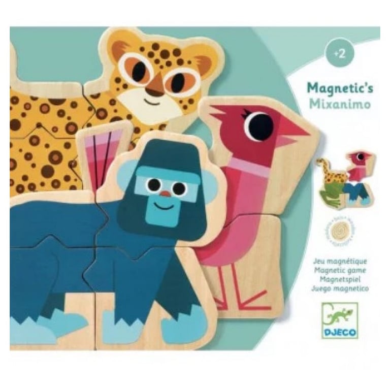 Djeco Magnets en bois Mixanimo Jaune