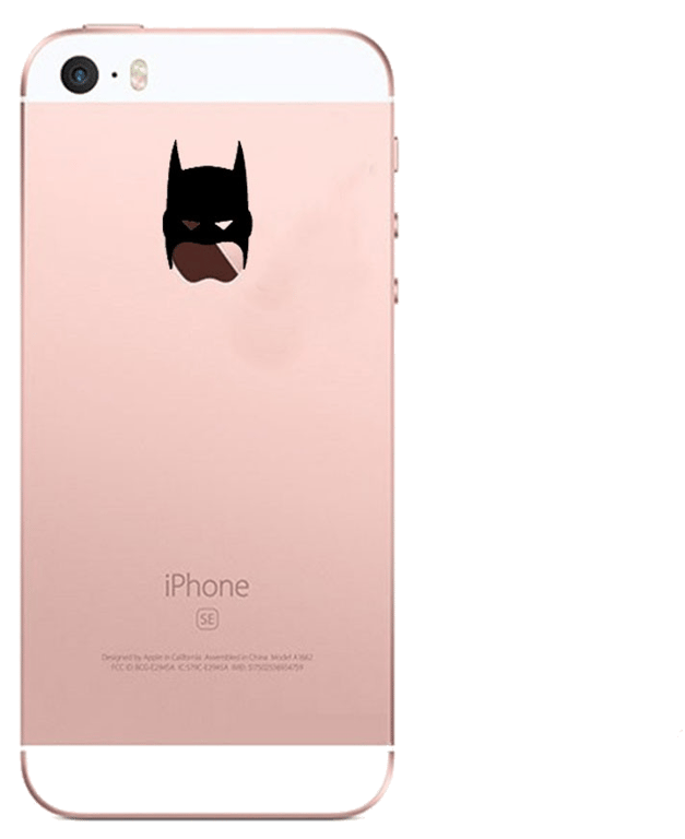 Coque Silicone IPHONE 5/5S/SE Batman Fun APPLE Bruce Wayne Tête Pomme Transparente Protection Gel So